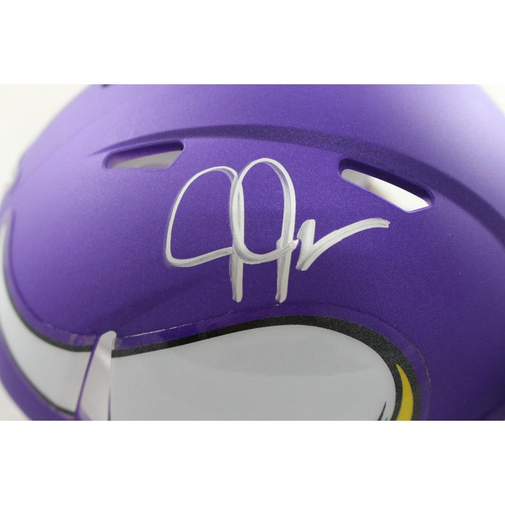 Justin Jefferson Autographed Minnesota Vikings Mini Helmet Beckett WIT 58219
