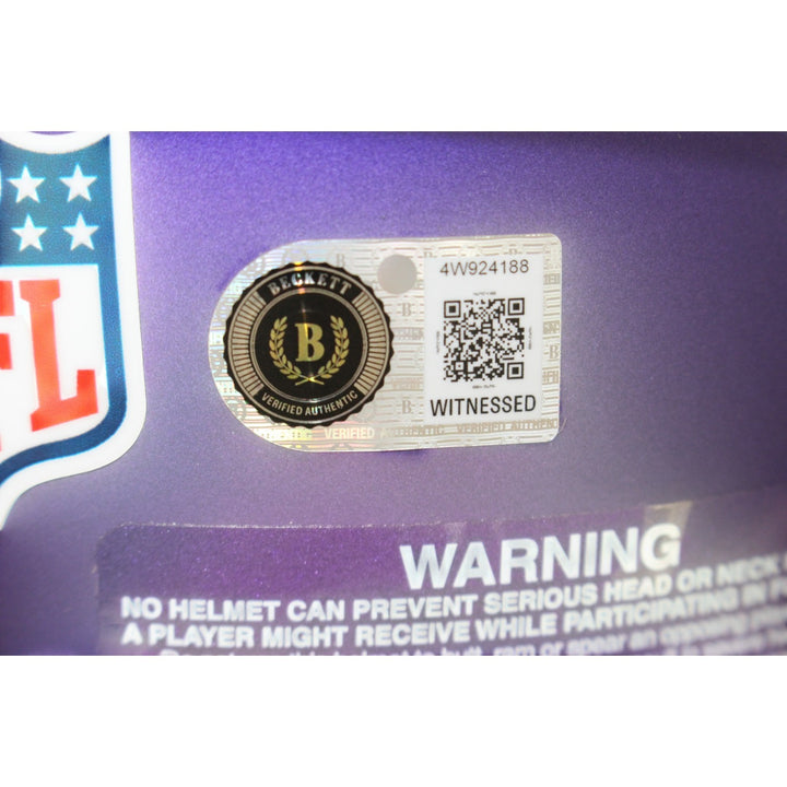 Adrian Perterson Signed Minnesota Vikings Authentic Helmet Beckett WIT 57525