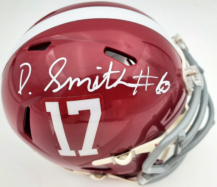 Devonta Smith Signed Alabama Crimson Tide Speed Mini Helmet Beckett BAS