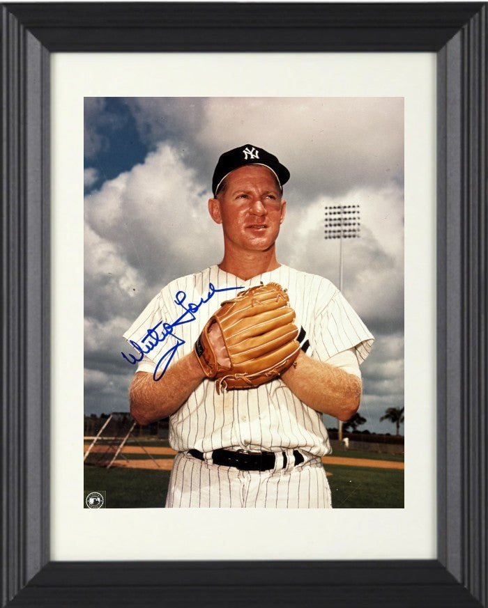 Whitey Ford signed New York Yankees 8x10 Photo Minor Dings Framed - COA (HOF)