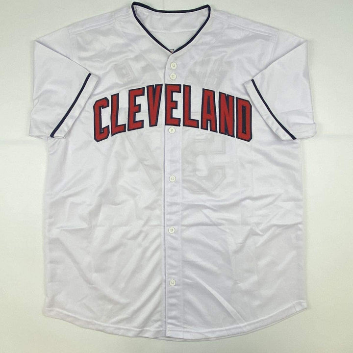 Autographed/Signed SHANE BIEBER Cleveland White Baseball Jersey JSA COA Auto