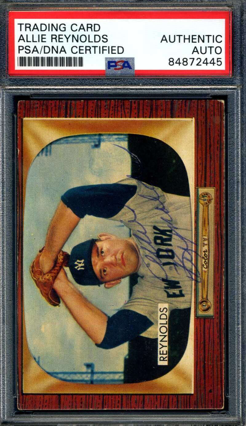 Allie Reynolds PSA DNA Signed 1955 Bowman Autographed