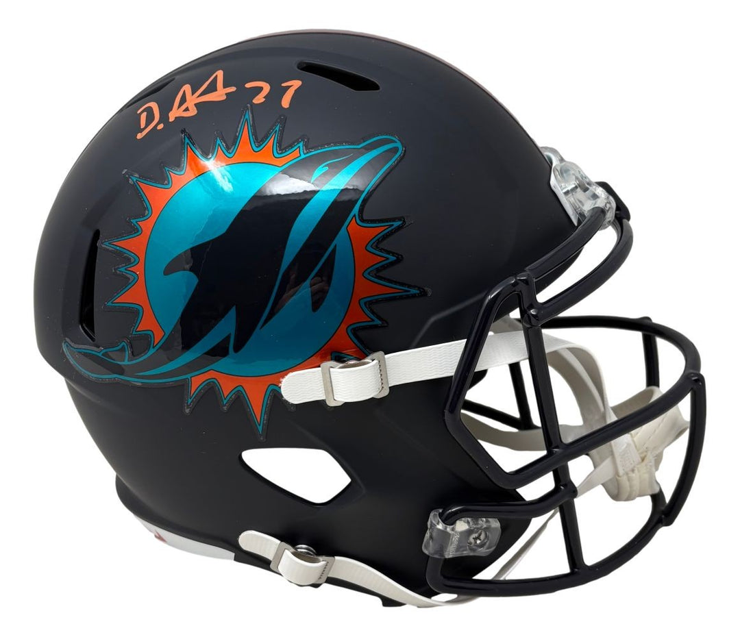 De'Von Achane Signed Miami Dolphins FS Rivalries Replica Speed Helmet BAS