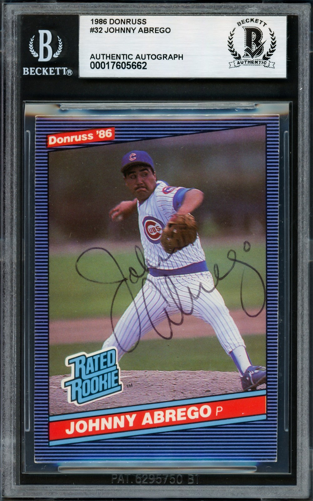 Johnny Abrego Signed 1986 Donruss RC 32 Chicago Cubs Beckett #17605662