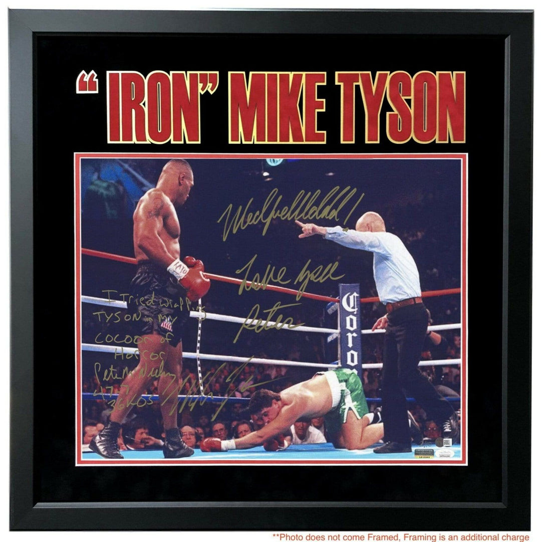 Mike Tyson Peter McNeeley Dual Signed Framed 16x20 Photo #D/10 Inscribed JSA COA