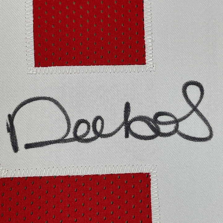 FRAMED Signed DEEBO SAMUEL 35x39 San Francisco Red Jersey JSA COA