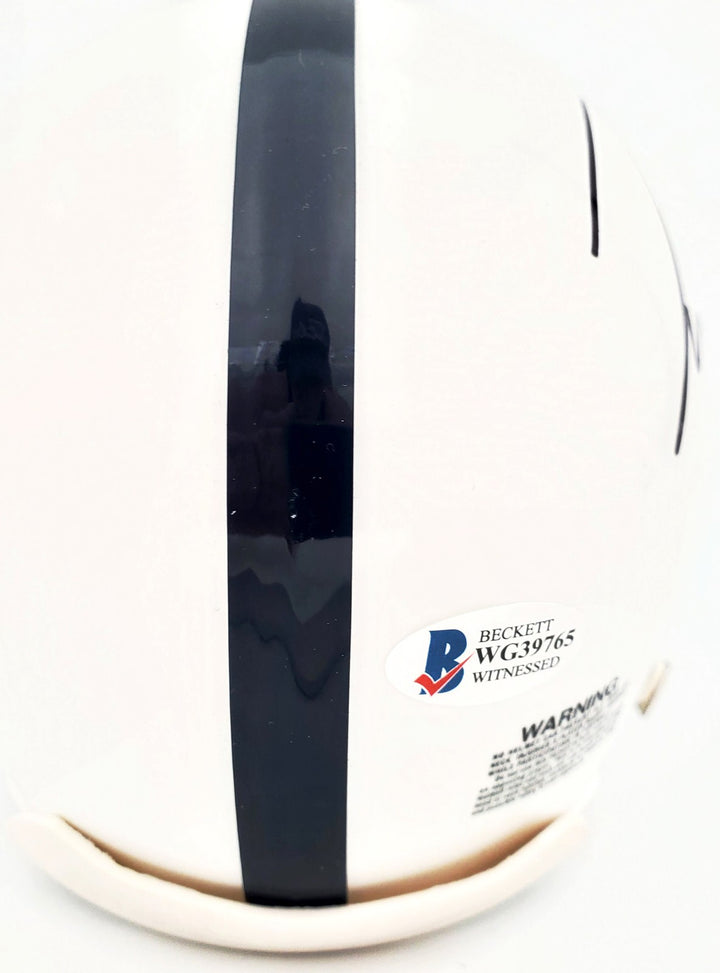 Pat Freiermuth Signed Penn State Nittany Lions White Mini Helmet Beckett