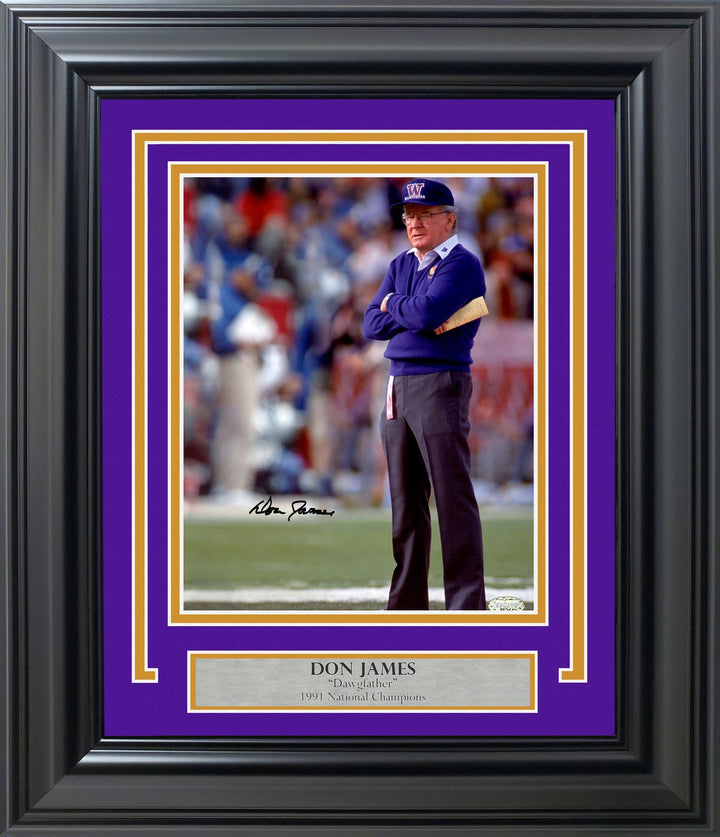 Don James Signed Framed 8x10 Photo Washington Huskies MCS Holo