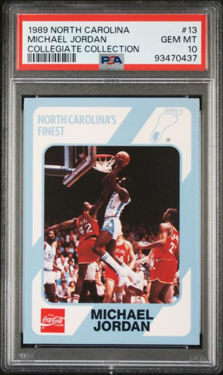 Graded 1989 Collegiate Collection Michael Jordan #13 Basketball Card PSA 10