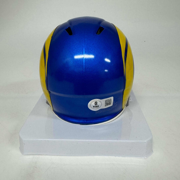 Autographed/Signed Aaron Donald LA Rams Speed Mini Helmet Beckett COA