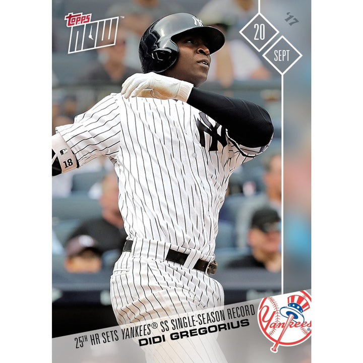 2017 DIDI GREGORIUS 25th HR SETS YANKEE SS RECORD TOPPS NOW CARD 629 & TOPLOADER