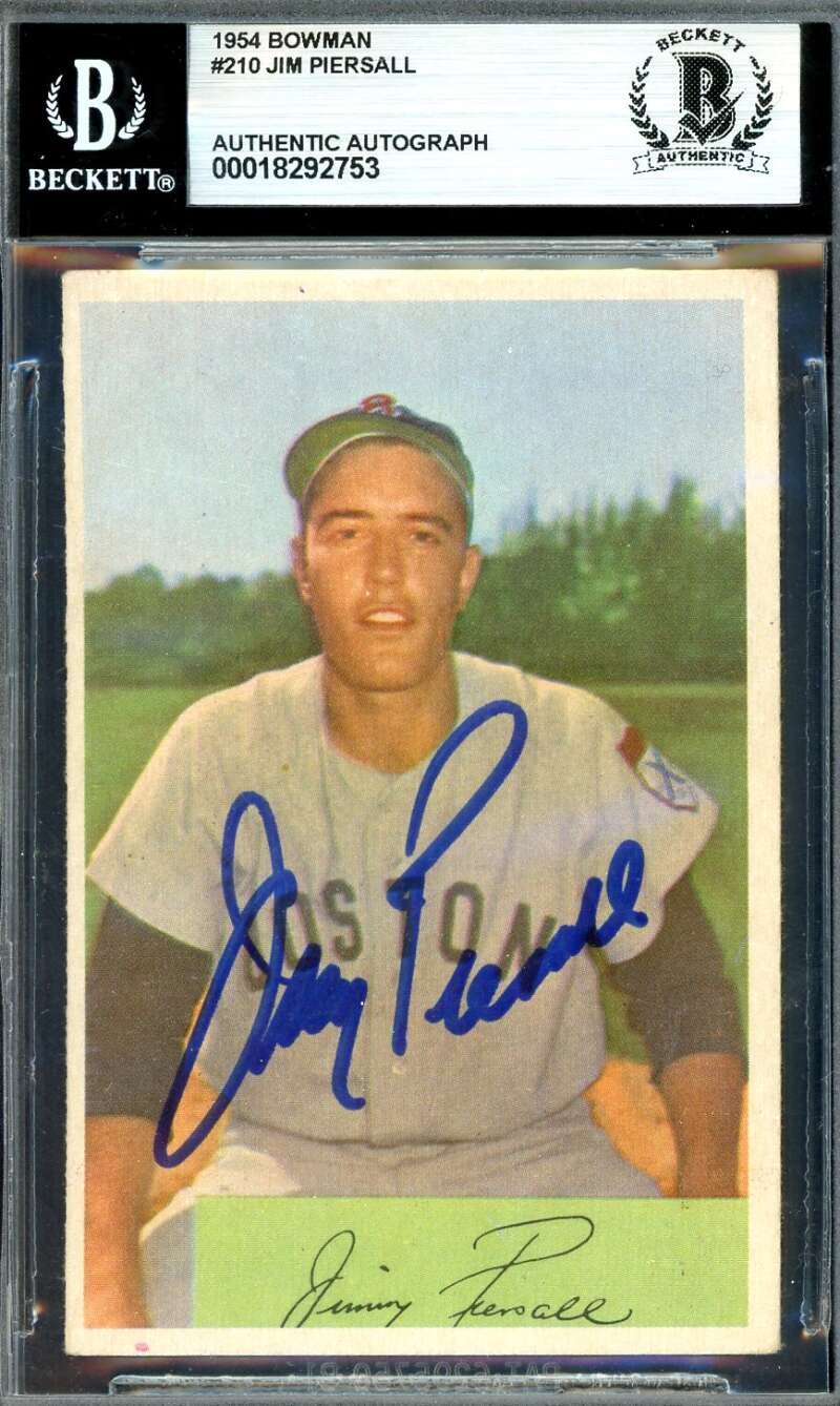 Jim Piersall Beckett BAS Signed 1954 Bowman Autographed