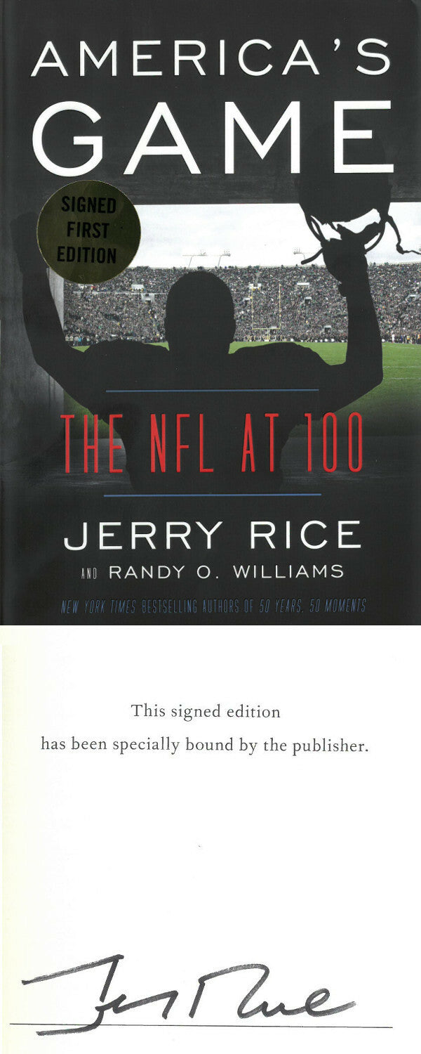 Jerry Rice signed 2019 America's Game: NFL 100 Hardcover Book Plated 1st ED- JSA