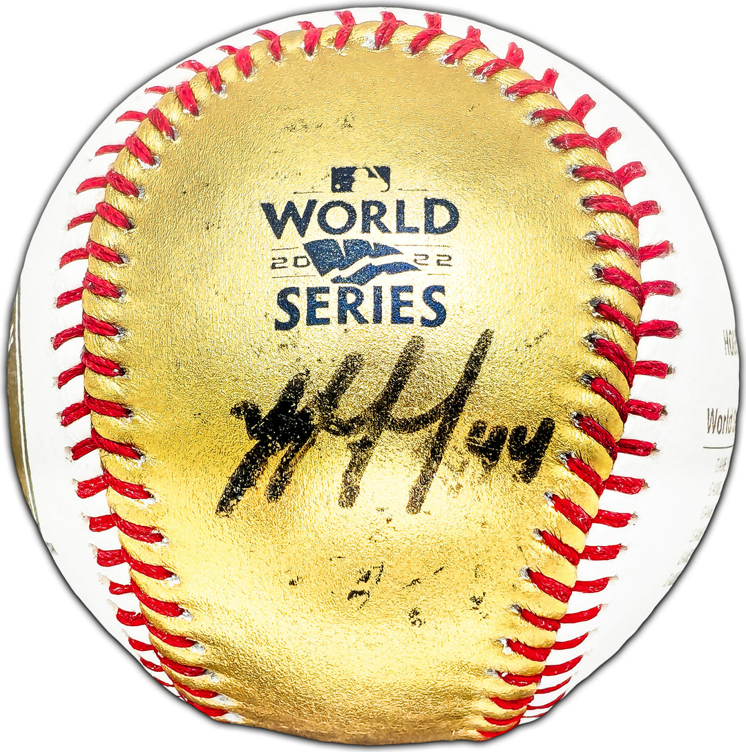 Yordan Alvarez Autographed 2022 Gold WS Baseball Astros Beckett W381821