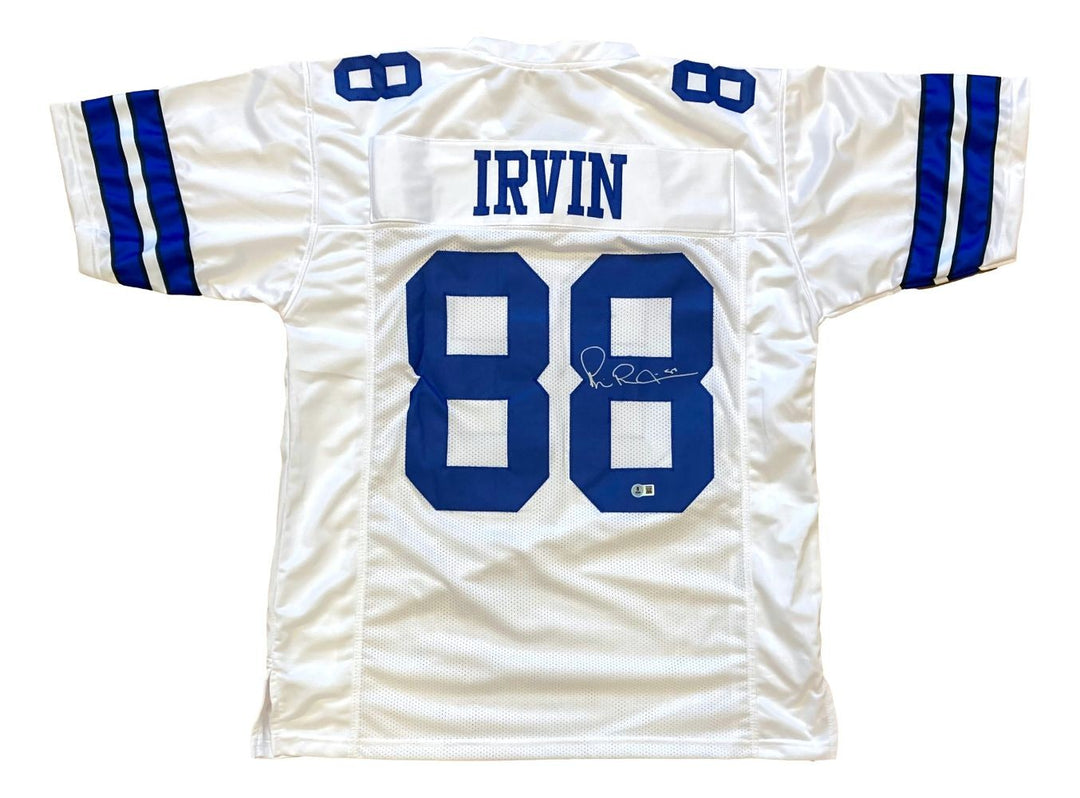 Michael Irvin Dallas Signed White Football Jersey BAS