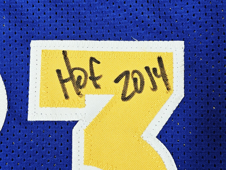 Warriors Chris Mullin, Tim Hardaway, Richmond Auto Blue Jersey Run TMC HOF BAS