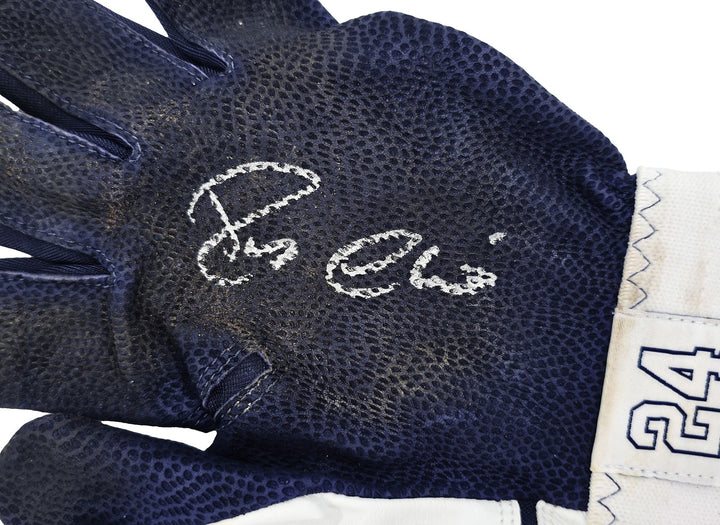 Robinson Cano Auto Pair of Game Used White Blue Nike Batting Gloves Yankees PSA