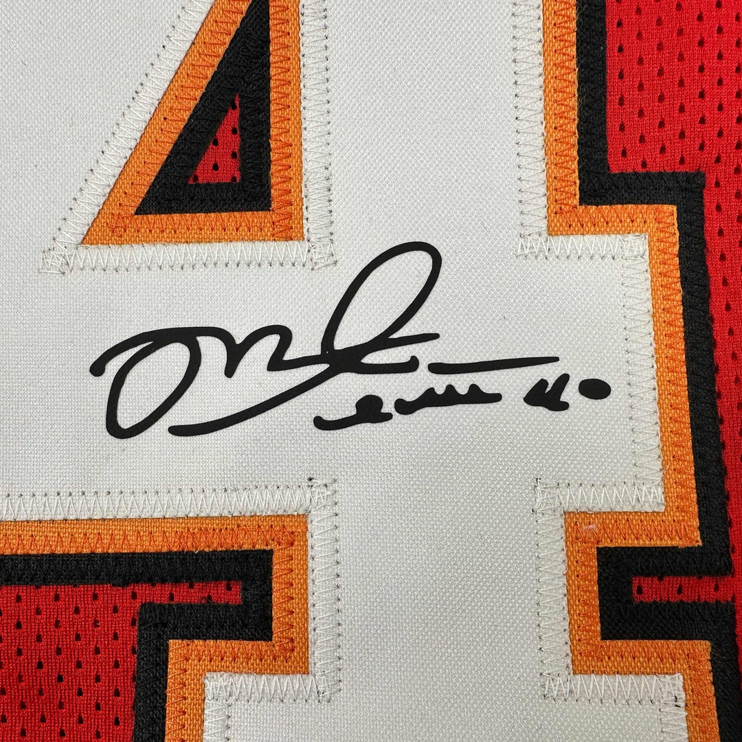 Facsimile Autographed Mike Alstott Tampa Bay Red Reprint Jersey Size Men's XL