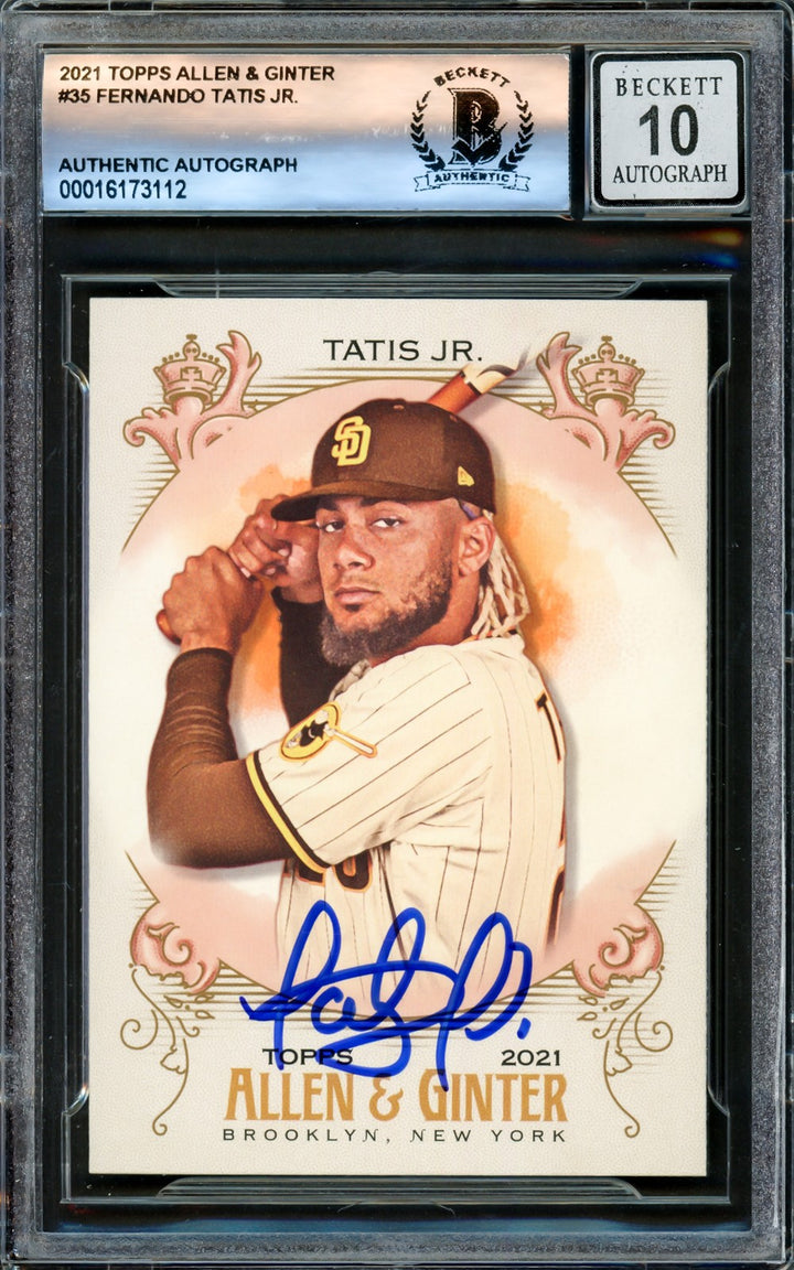 Fernando Tatis Jr. Signed 2021 Topps Allen & Ginter Card #35 San Diego Padres