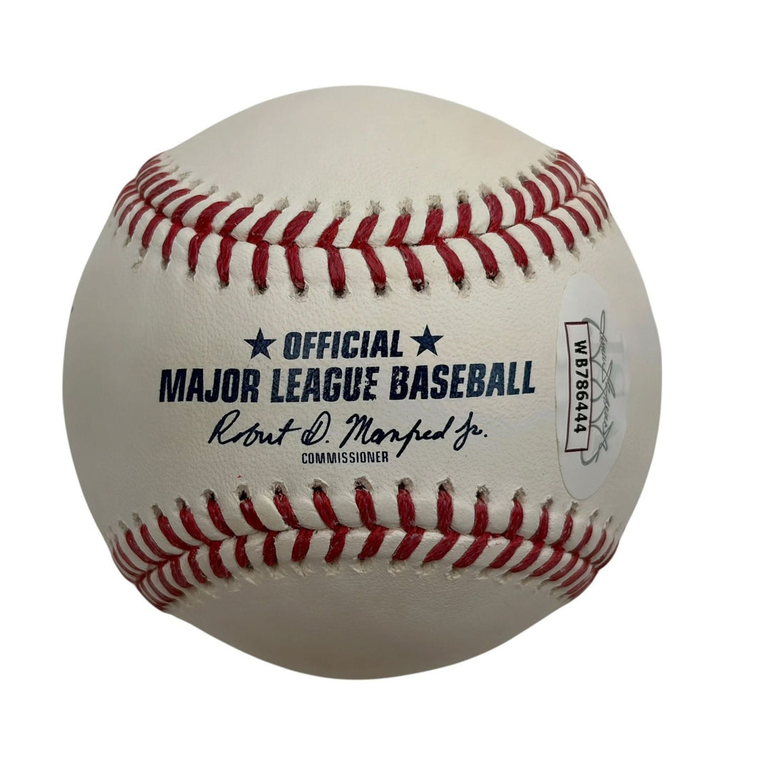 Autographed/Signed Tom Glavine HOF 14 Logo Rawlings ROML Baseball JSA COA