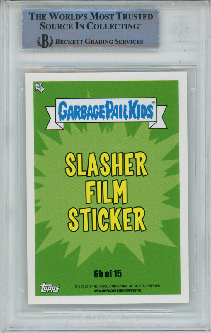 Ari Lehman Signed Garbage Pail Kids Green Bottom of Blake #SF6B BAS Slab 43069