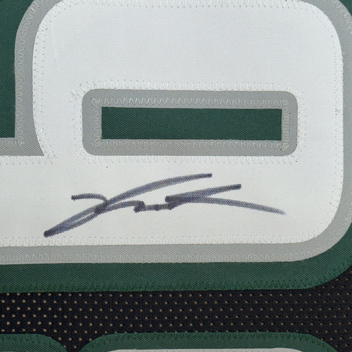 Framed Autographed/Signed Jalen Carter 35x39 Black Jersey Beckett BAS COA