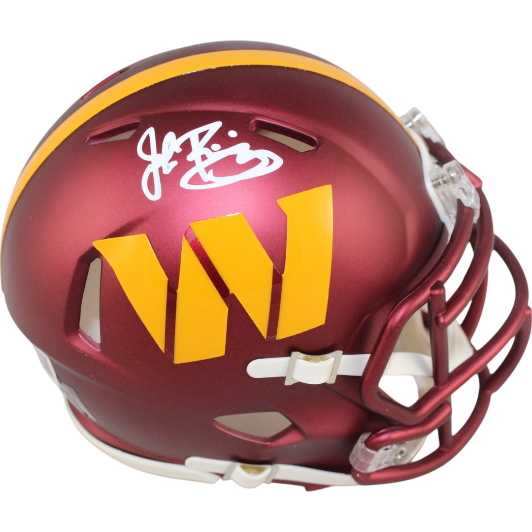 John Riggins Autographed Washington Commanders Mini Helmet Beckett Witness 49749
