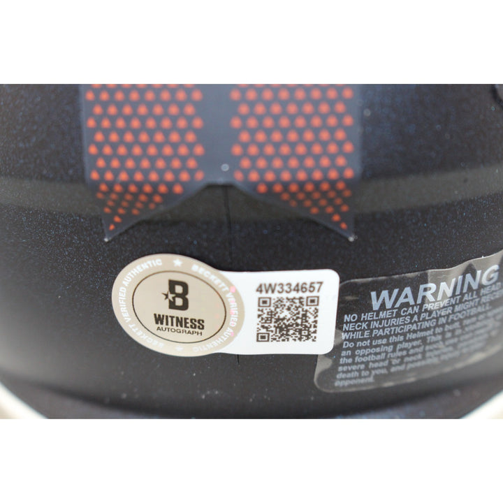 Jahdae Barron Autographed Denver Broncos Mini Helmet Beckett Witness 54018