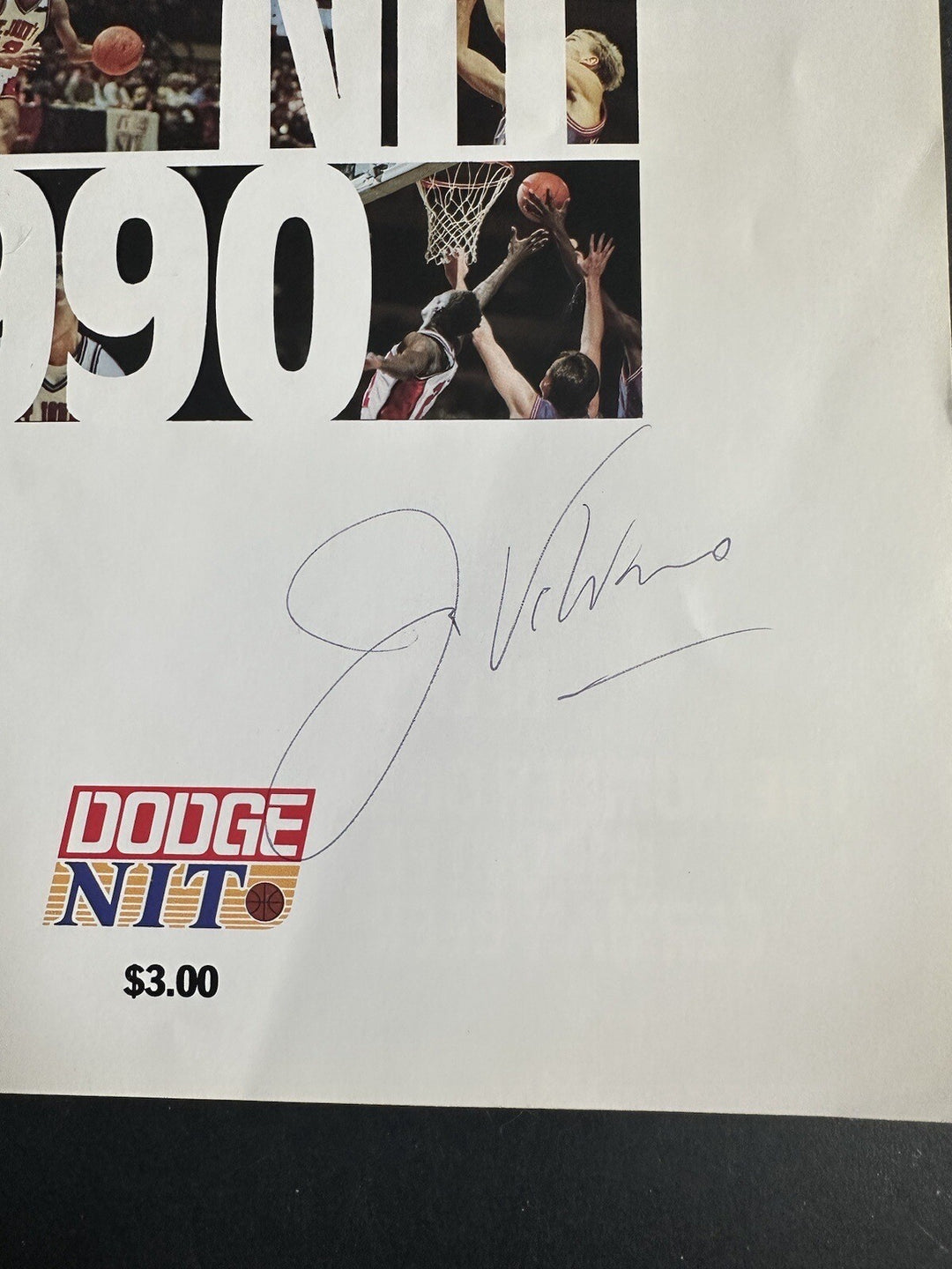 Jim Valvano & Dick Vitale Signed Ncaa Program Nit Mint Autograph Ncaa Psa Coa