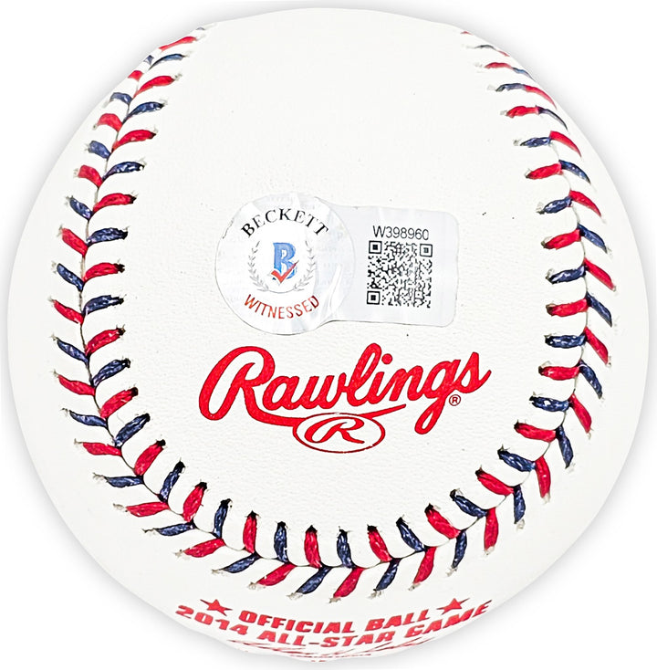 Salvador Perez Auto Official 2014 All Star Game Logo Baseball Royals Beckett