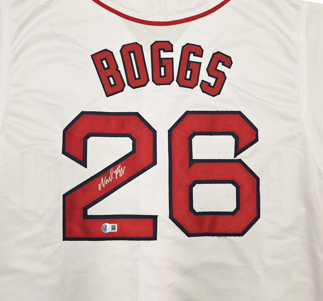 Boston Red Sox Wade Boggs Signed White Jersey Beckett Witness