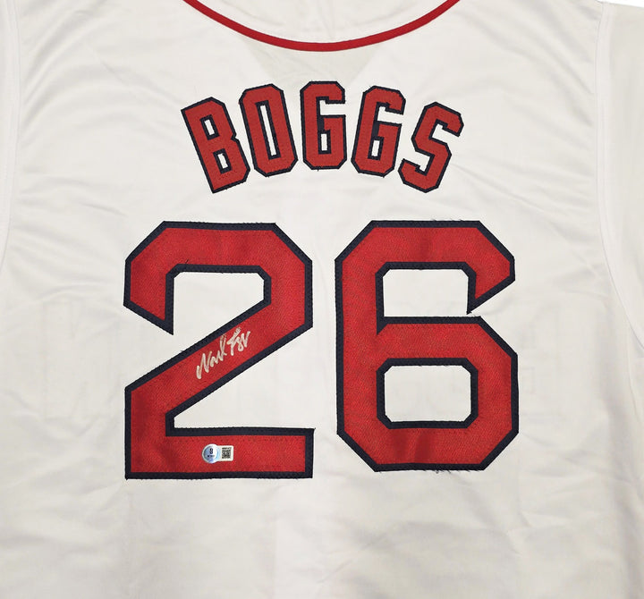 Boston Red Sox Wade Boggs Signed White Jersey Beckett Witness