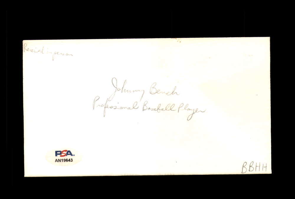 Johnny Bench PSA DNA Signed FDC 1983 First Day Cover Cache Babe Ruth Autograph