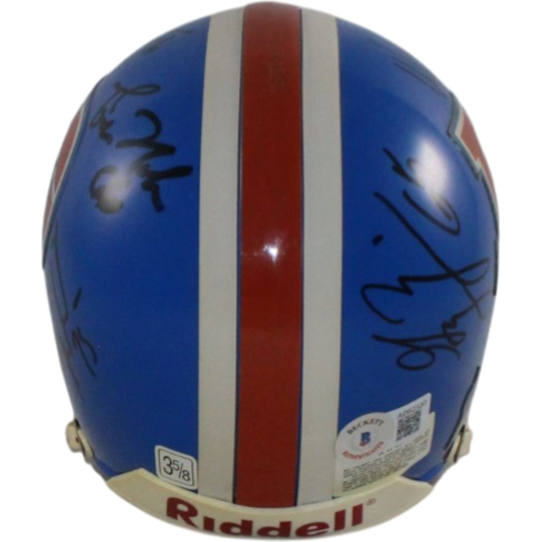 Tom Nalen Gary Zimmerman +3 Signed Denver Broncos VSR4 Mini Helmet Beckett 55423