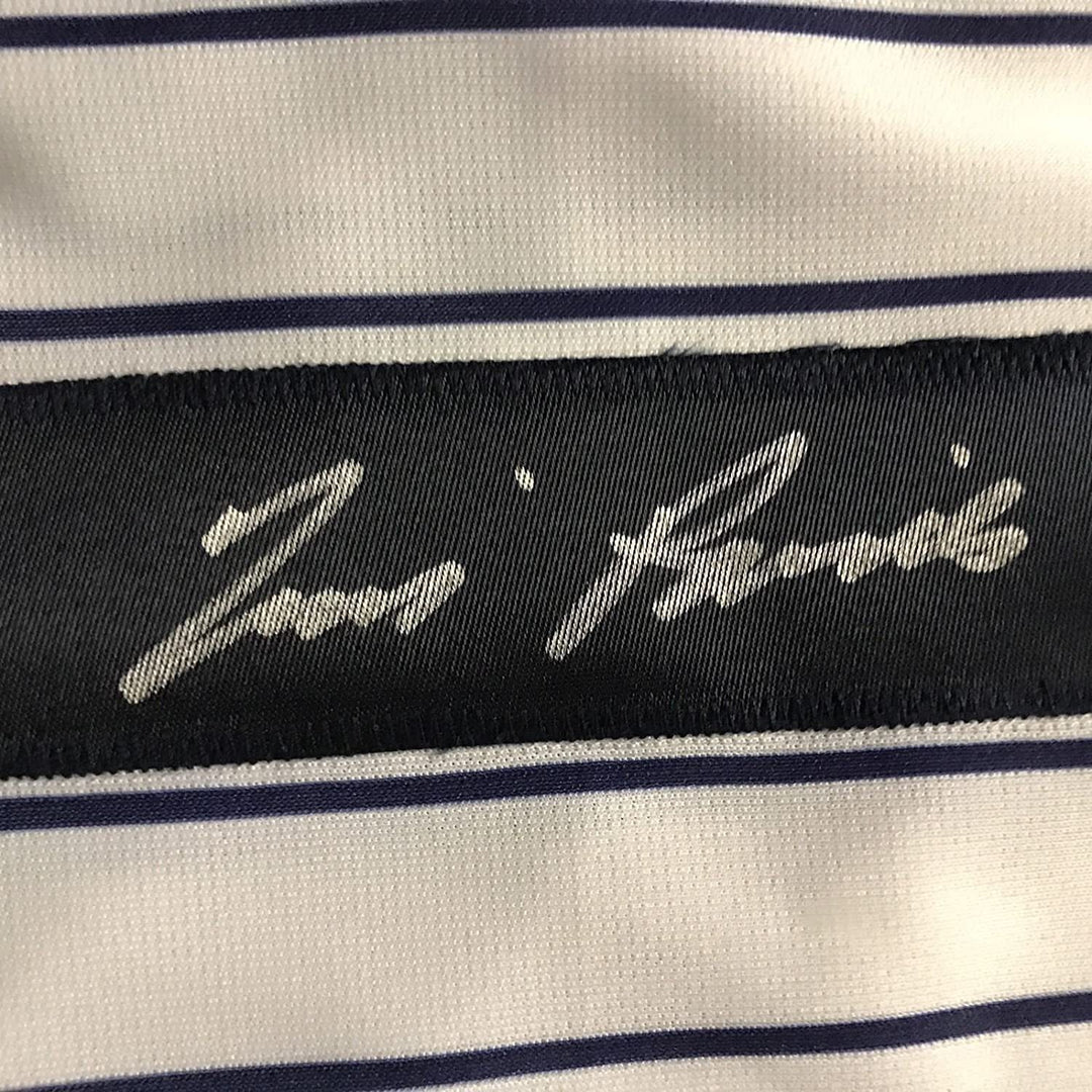 FRAMED Autographed/Signed TIM RAINES 33x42 New York Pinstripe Jersey JSA COA