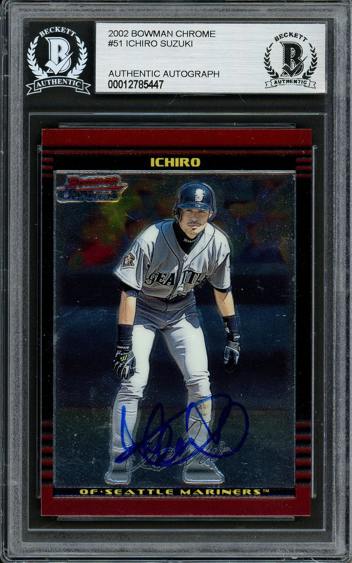 Ichiro Suzuki Signed 2002 Bowman Chrome Card 51 Mariners Beckett #12785447