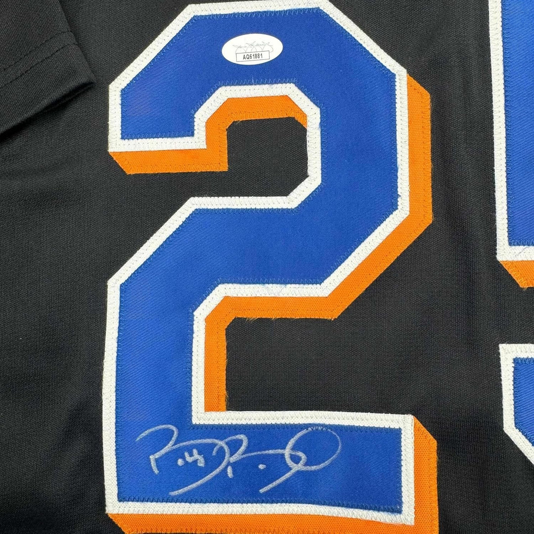 Framed Autographed/Signed Bobby Bonilla 35x39 New York Black Jersey JSA COA