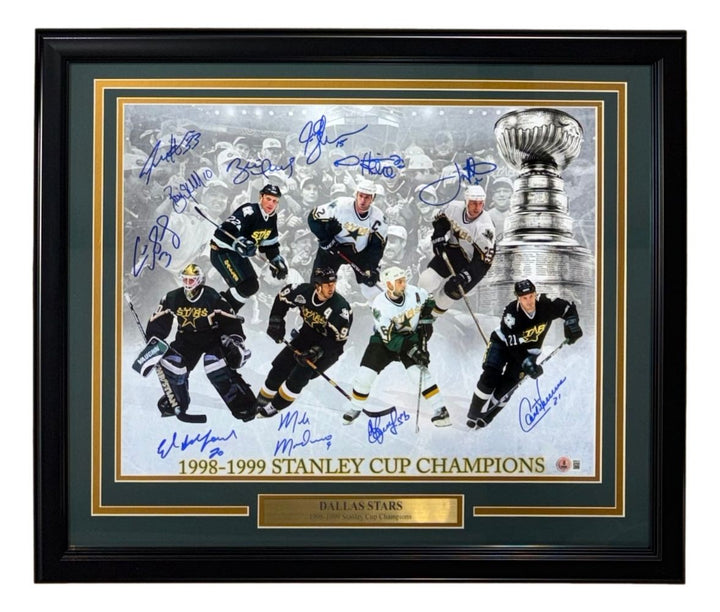 1998/99 Dallas Stars (10) Signed Framed 16x20 Stanley Cup Collage Photo 2 BAS