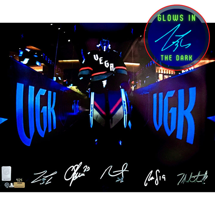 Vegas Golden Knights Retro Glow in the Dark 16x20 Signed Photo #D/25 IGM COA