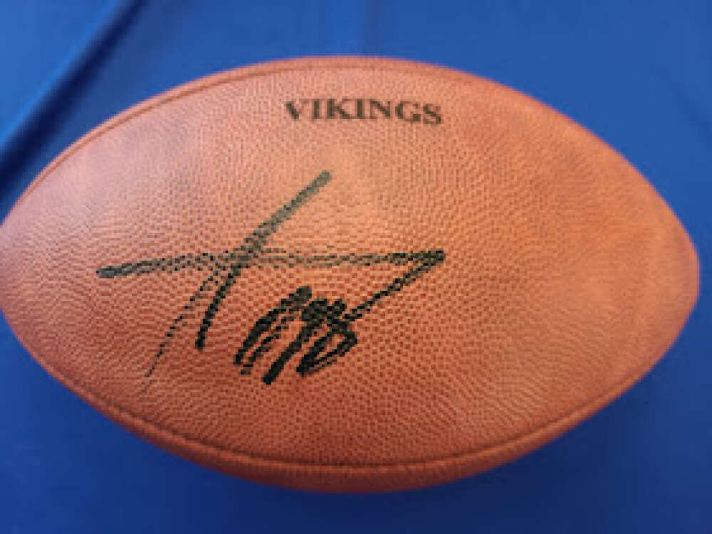 ADRIAN PETERSON JSA Coa Signed Game Issued Bears NFL Wilson The Duke Football