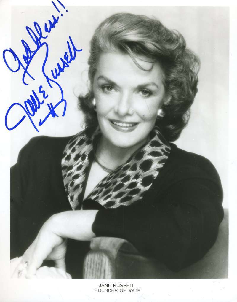 Jane Russell Psa/dna Signed 8x10 Photo Certed Autograph