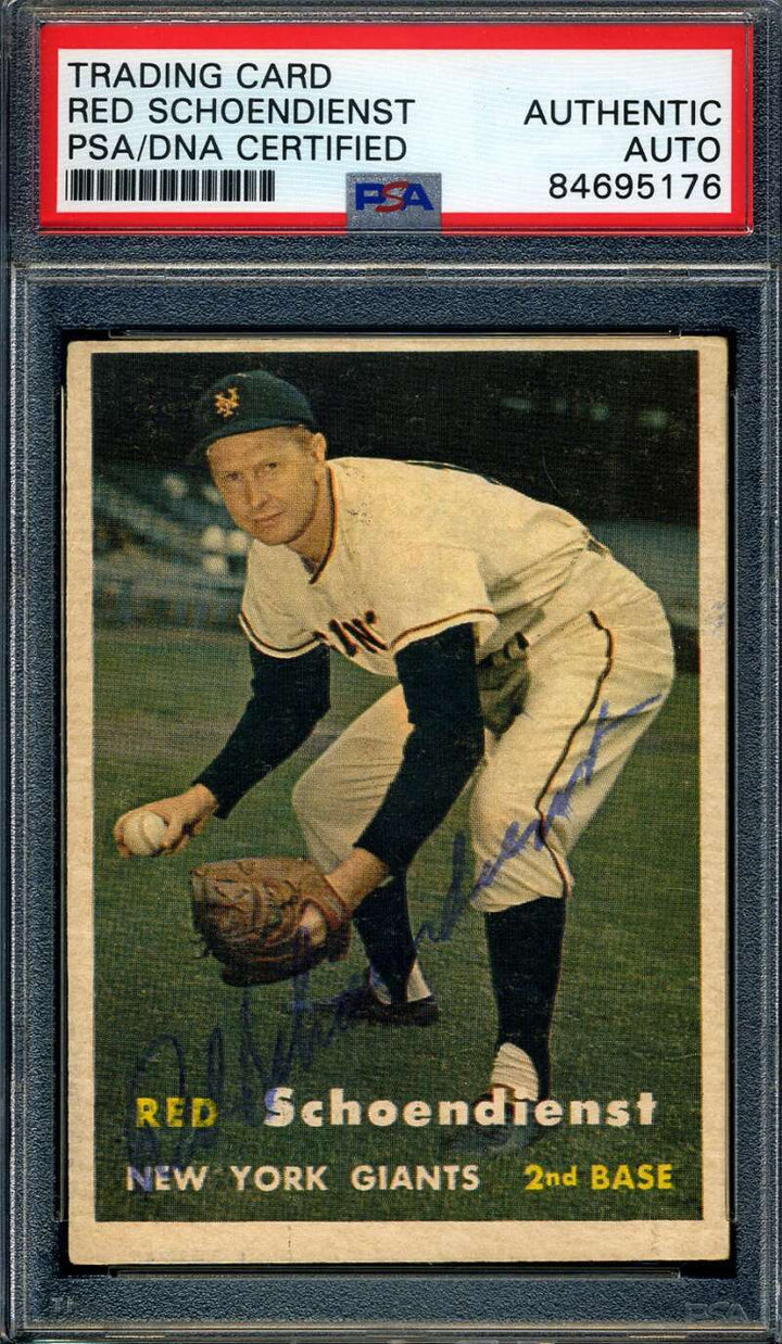 Red Schoendienst PSA DNA Signed 1957 Topps Autograph