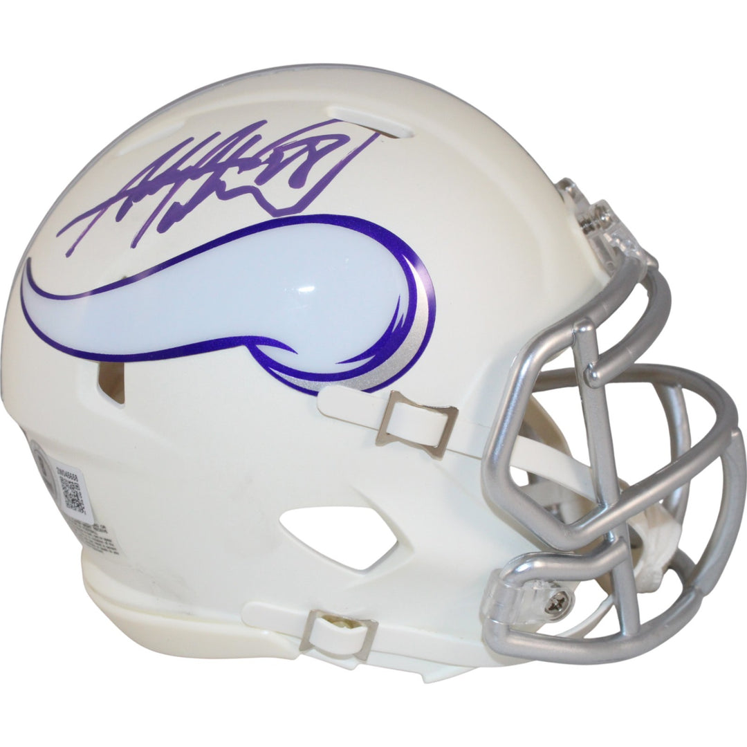 Adrian Peterson Autographed Minnesota Vikings 24 Alt Mini Helmet Beckett 50213