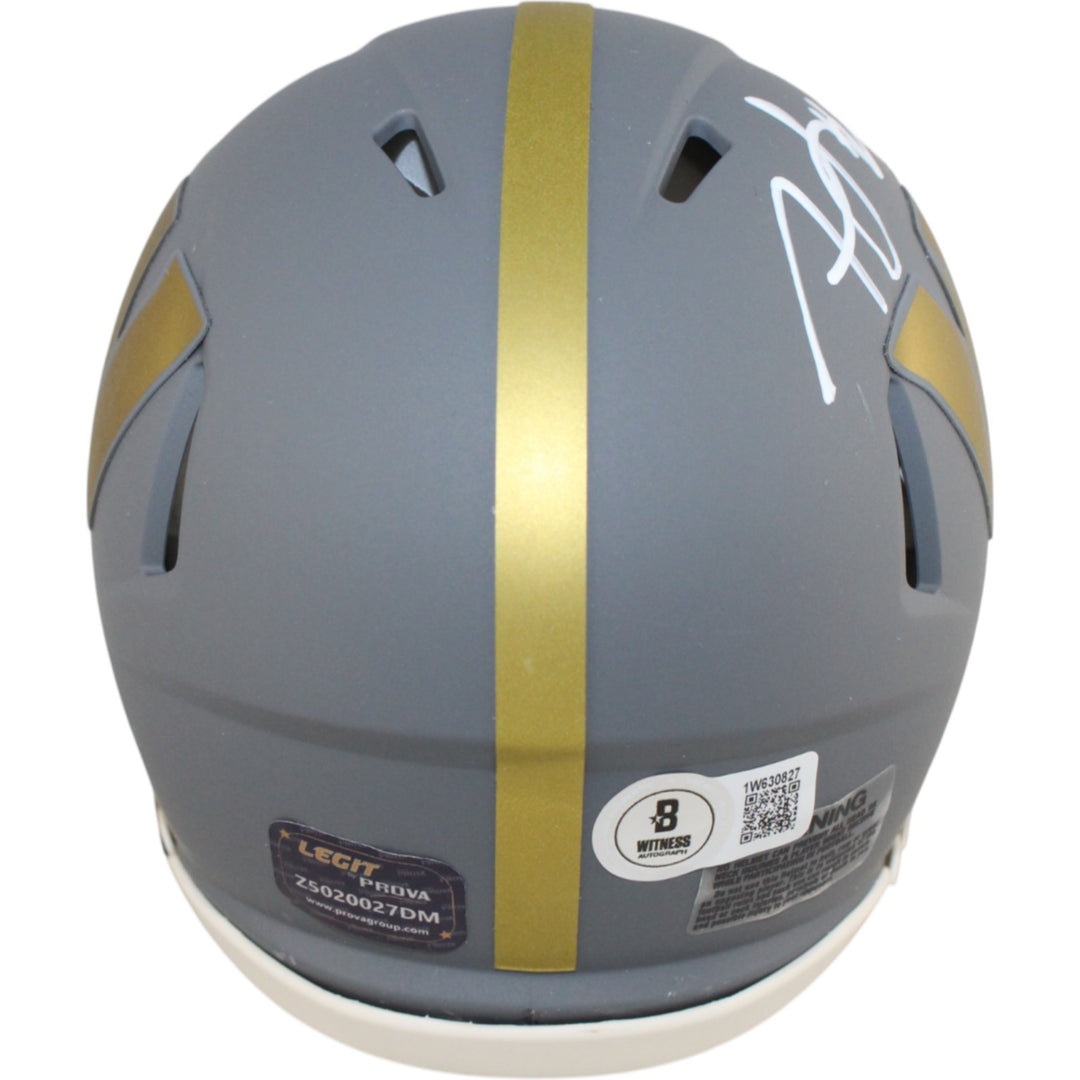 Frankie Luvu Autographed Washington Commanders Slate Mini Helmet Beckett 51706