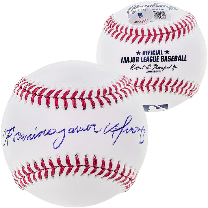 Francisco Alvarez Auto Signed MLB Baseball New York Mets Full Name Beckett Wit