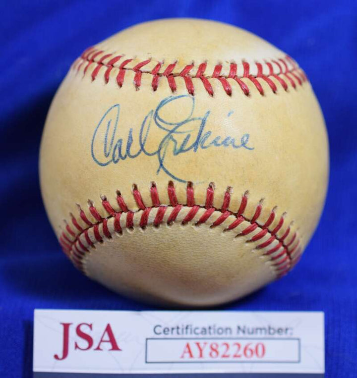 Carl Erskine JSA COA Autograph National League Signed Baseball