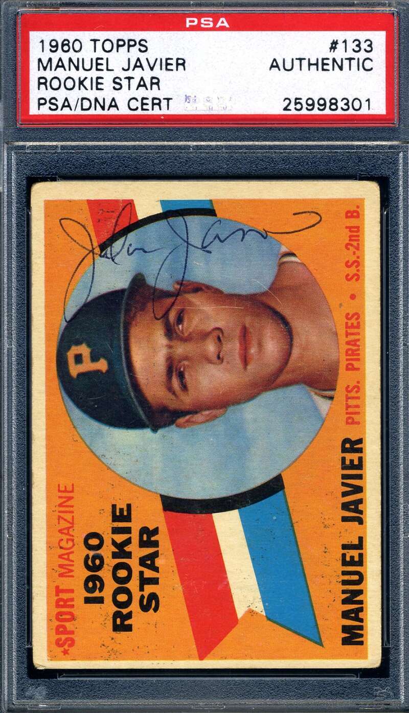 Manuel Julian Javier PSA DNA Signed 1960 Topps Rookie Stars Autograph