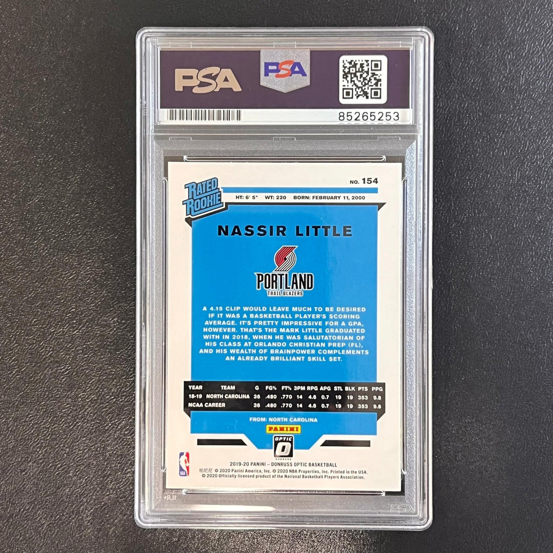 2019-20 Donruss Rated Rookie #154 Nassir Little Signed Rookie Card AUTO PSA Slab