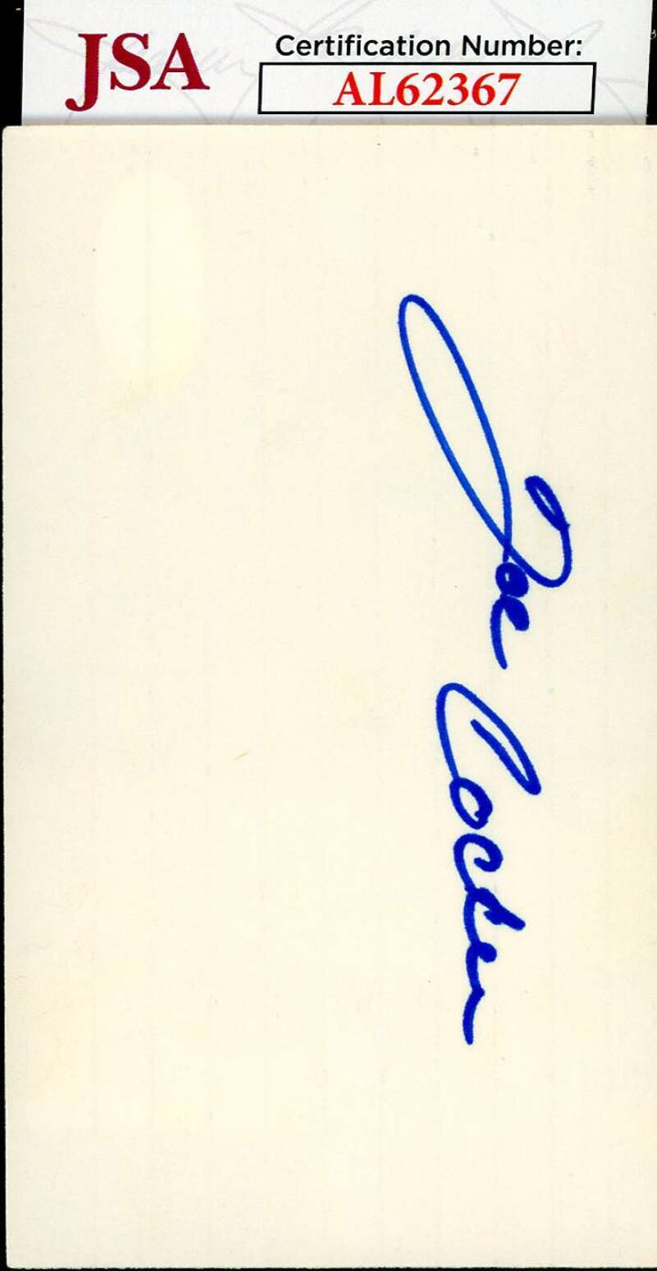 Joe Cocker JSA Coa Signed 3x5 Index Card Autograph