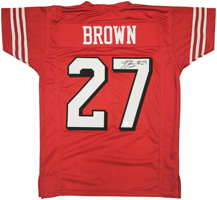 San Francisco 49ers Ji'Ayir Brown Autographed Signed Red Jersey Beckett Witness